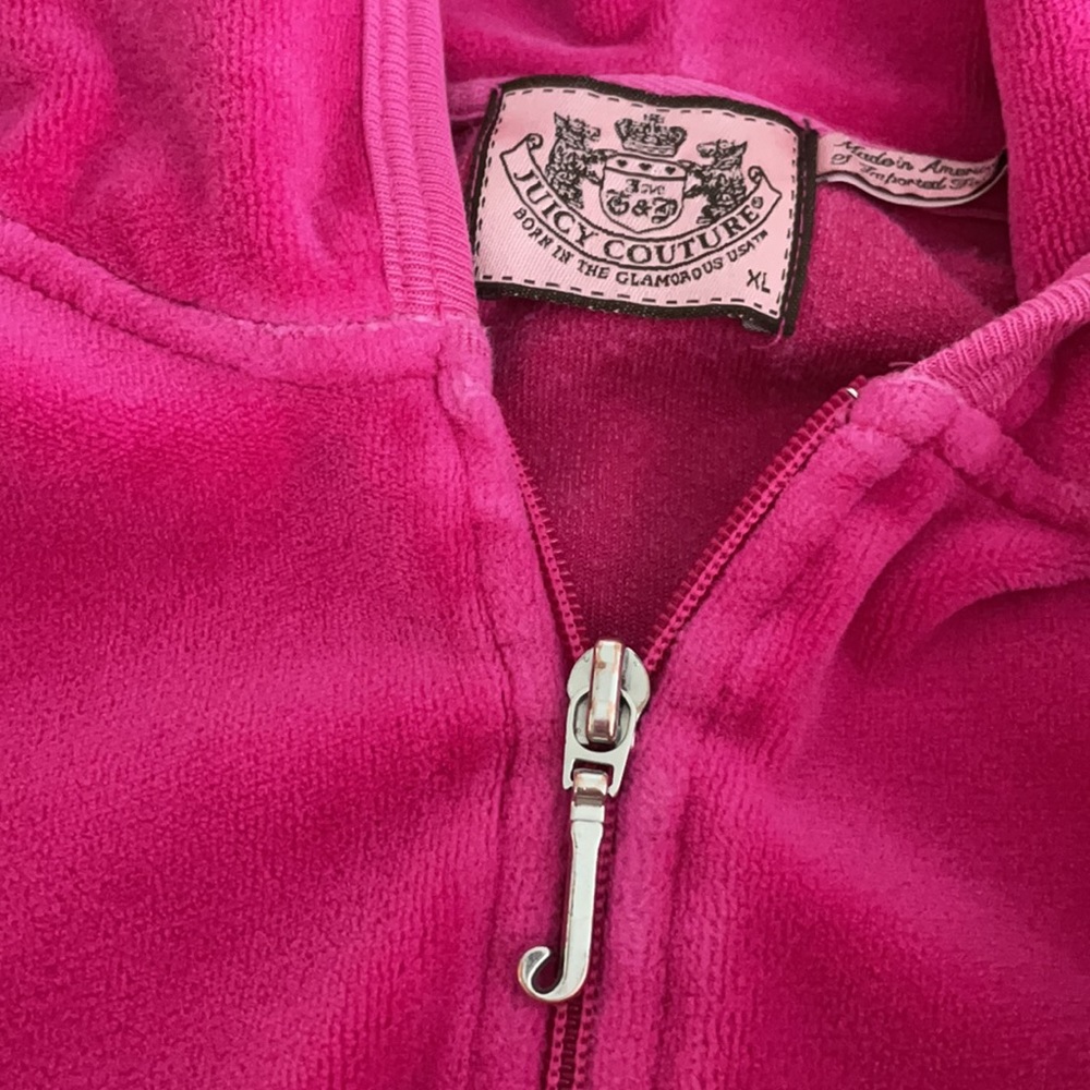 Juicy Couture Velour Juniors Zip Up Hoodie Size XL - Picture 3 of 7